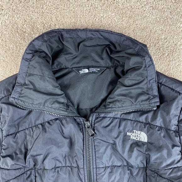 The North Face Womens Puffer Jacket Black Full Zip Insulated Warm Size M W - Picture 2 of 9